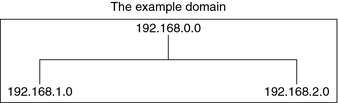 image:Diagram shows 192.168.0.0 organized in a flat NIS namespace.