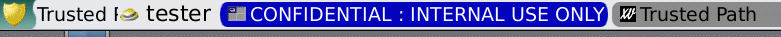 image:Graphic shows the trusted stripe with the user name, tester.